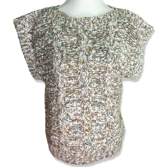 ⭐️VINTAGE Compositions Marled Knubby Knit Sleeveless Multicolor Sweater - Picture 1 of 7